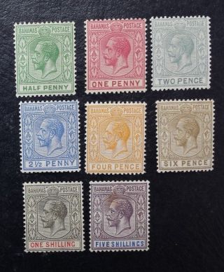Bahamas 1912 0.  5d To 5s Sg 81 - 88 Sc 49 - 55 Mlh /mh