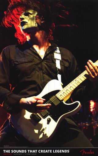 Fender Poster Jim Root Slipknot Stone Sour Telecaster Guitar Live On Stage