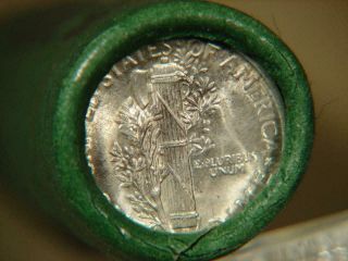 Old Unsearched Shotgun Mercury Dime Silver Roll Of 50 Coins Bu Fsb 1942 (dd) Ends