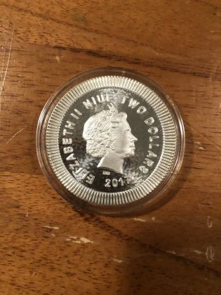2017 Niue Aoe Owl Of Athena 2 Dollars 1oz.  999 Silver Coin