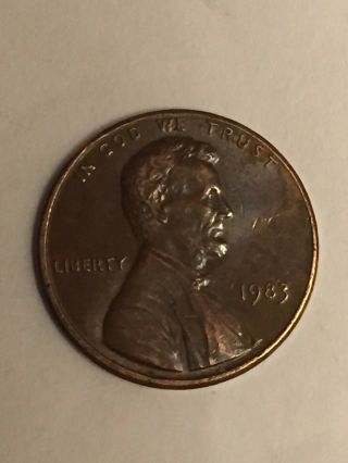 1983 Double Die Copper Penny 3.  1 G Very Rare Coin Extra Fine