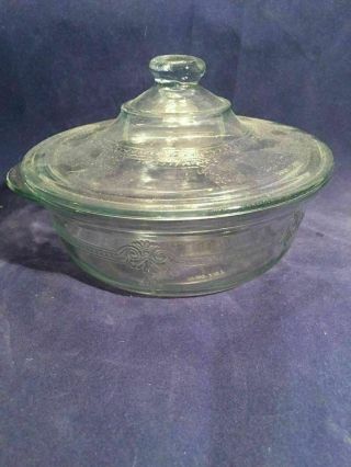 Fire King Glass Marked Sapphire Blue Philbe Casserole Bowl Dish Covered Lid