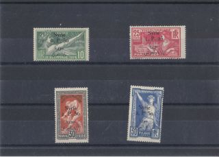 Olympic 1924 Syria Stamp Set Arabic Overprint On France Mlh