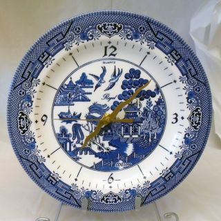 Vintage Churchill Clock Plate In Willow Blue Movement