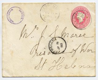 South Africa 1900 Censored Cgh 1d Stationery Envelope To Boer Pow On St Helena