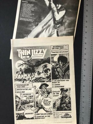 Thin Lizzy 2 1981 12x16” Lizzy Comic & Album Release W/tour Dates
