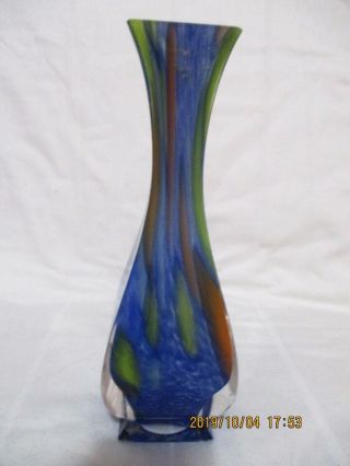 Murano,  Lavorazione Arte,  Vintage Glass,  Vase,  Made In Italy,  Multi Color,  8.  25 " H
