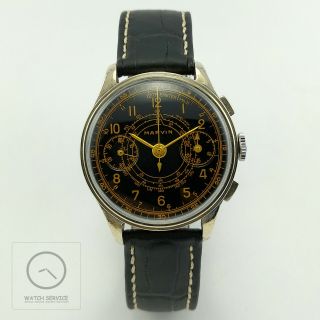 Marvin Chronograph Vintage Mechanical Mens Watch Cal.  Valjoux 22 - Rare