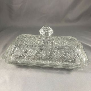 Vintage Avon Crystalucent Clear Glass Covered Butter Dish Euc Holds One Stick