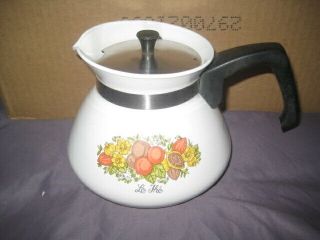 Vintage Corning Ware 6 Cup P - 104 Spice Of Life Coffee/tea Pot 1975