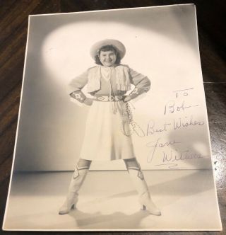 Jane Withers Child Star 8x10 Vintage Photo Incsribed Signed To Fellow Actor