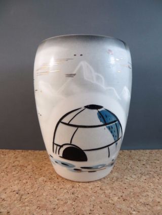 Vintage Mid - Century Modern Sascha Brastoff Alaska Vase Igloo California Pottery