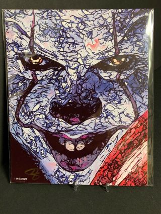 It 2 Pennywise The Clown Bam Box Exclusive Art Print Signed Sam Zalch /2000