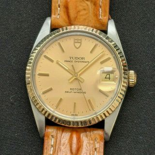 Rolex Tudor Prince Oysterdate 74033 Automatic Swiss Watch 1989,  Two Tone,  18k