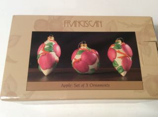 Franciscan Apple Set Of 3 Holiday Ornaments