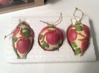 Franciscan Apple Set Of 3 Holiday Ornaments 3