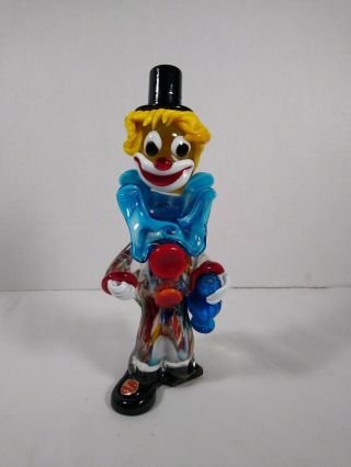 Vintage Murano Art Glass Clown Made In Italy