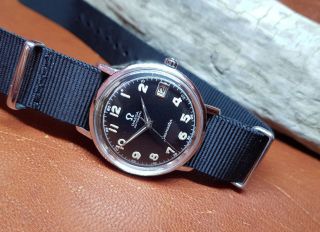 Vintage Omega Seamaster Black Dial Date Automatic Man 
