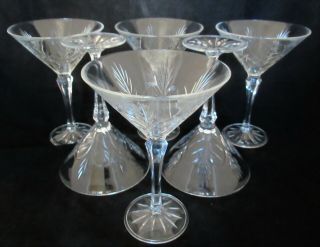 6 Fifth Avenue Crystal Portico Martini Glasses Barware