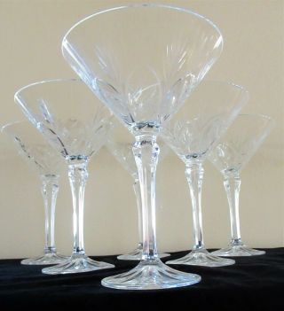 6 Fifth Avenue Crystal Portico Martini Glasses Barware 2