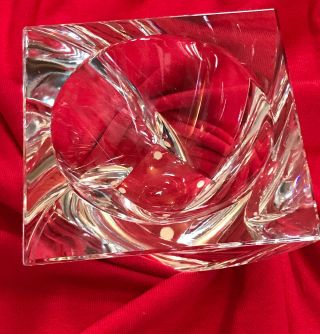 Orrefors Crystal 5.  5  Twisted Square Bowl