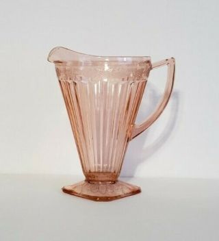 Vintage Pink Jeannette " Adam " 32 Ounce Pitcher Depression Glass