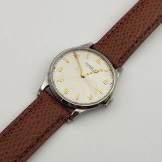 Rare Old Stock Excelsior Park Watch Gallet With Hermès Leather Strap By Roma