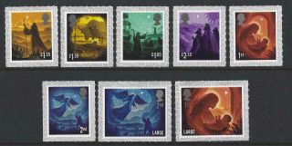 Great Britain 2019 Christmas Stamps Set Of 8 Self Adhesive Unmounted,  Mnh
