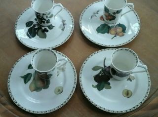 8 Vintage Queens Hookers Fruit Fine Bone China 8.  5 Lunch Plates Coffee Tea Mugs