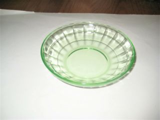 Green Depression Glass Anchor Hocking Block Optic Cereal Bowl 5.  5 "