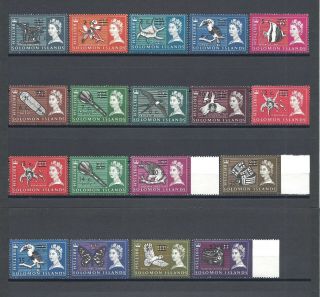 British Solomon Islands 1966 - 67 Sg 135b/52b Mnh Cat £40