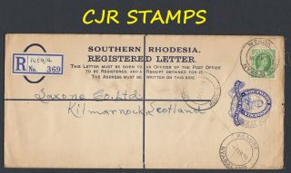 Rhodesia & Nyasaland 1955 Registered Stationery Cover - Ntaja To Scotland