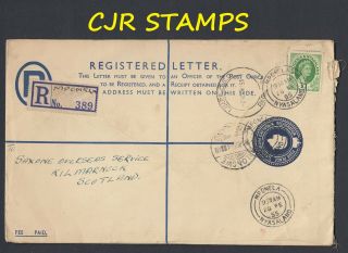 Rhodesia & Nyasaland 1955 Registered Stationery Cover - Mponela To Scotland