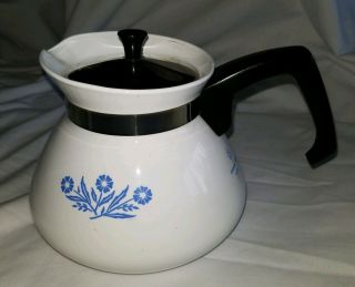 Vintage Corning Ware Tea Pot Blue Cornflower 6 Cup