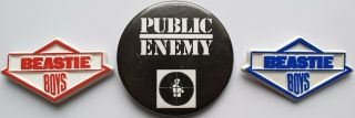 Beastie Boys Public Enemy Vintage Badges Hip Hop Nyhc Def Jam Recordings Rap