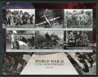 St Vincent & Grenadines 2017 Mnh Wwii Ww2 World War Ii 6v M/s Military Stamps