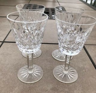 Set Of 4 Waterford Crystal Lismore Claret Wine Glasses 5 - 7/8 " Conditio