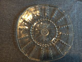 Vintage Federal Glass Bubble Charger Chop Plate Serving Dish 11.  5” Set Of 4