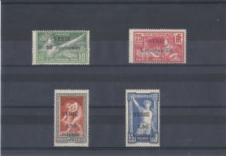 Olympic 1924 Syria Stamp Set French Overprint On France Mlh