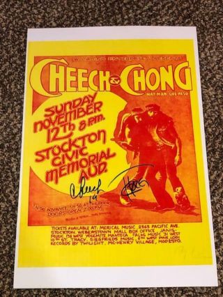 Awesome Cheech & Chong Autographed Signed 11x17 Poster