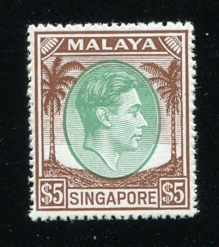 (se707) Malaya Singaore Mlh Stamp $5 Dollar Fresh
