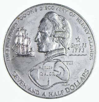 Silver - World Coin - 1973 Cook Islands 7 1/2 Dollars - World Silver Coin 558