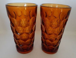 Imperial Depression Glass Set Of 2 Iced Tea Glasses Provincial Amber Patttern