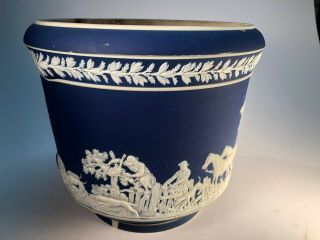Wedgwood English Blue Jardiniere Large Old Pottery Ceramic Vase 2