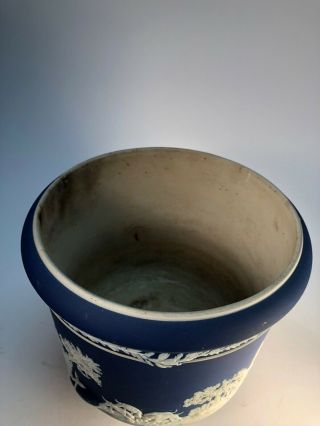 Wedgwood English Blue Jardiniere Large Old Pottery Ceramic Vase 3