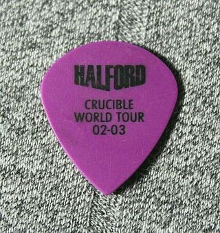 Halford // Mike Chlasciak 02 - 03 Crucible Tour Guitar Pick // Purple Teardrop Rob
