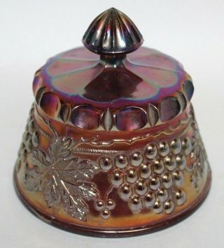 Vintage Northwood Carnival Glass Amethyst Grapes & Cable Butter Dish Lid Only