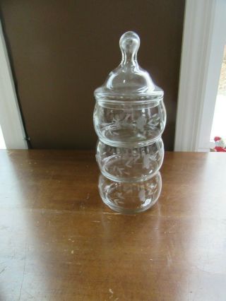 Vintage Princess House Heritage Crystal 3 Tier Stackable Candy Dish 443