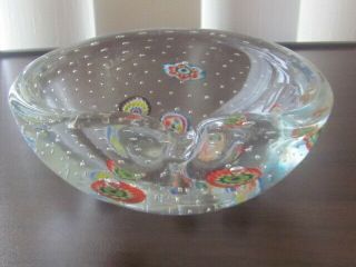 Vintage Barbini Murano Glass Bullicante Millefiori Bowl Ex Nr