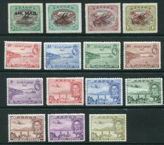Papua 1929 - 41 Airmail Mh Lot 3 Sets 15 Stamps